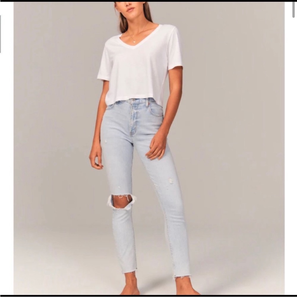 Abercrombie & Fitch The Skinny High Rise Light Wash Jean 29/8 Long